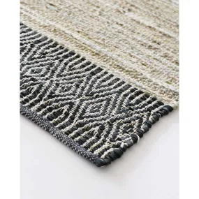 Caracas Floor Rug - Sand/Black   (100% Leather)