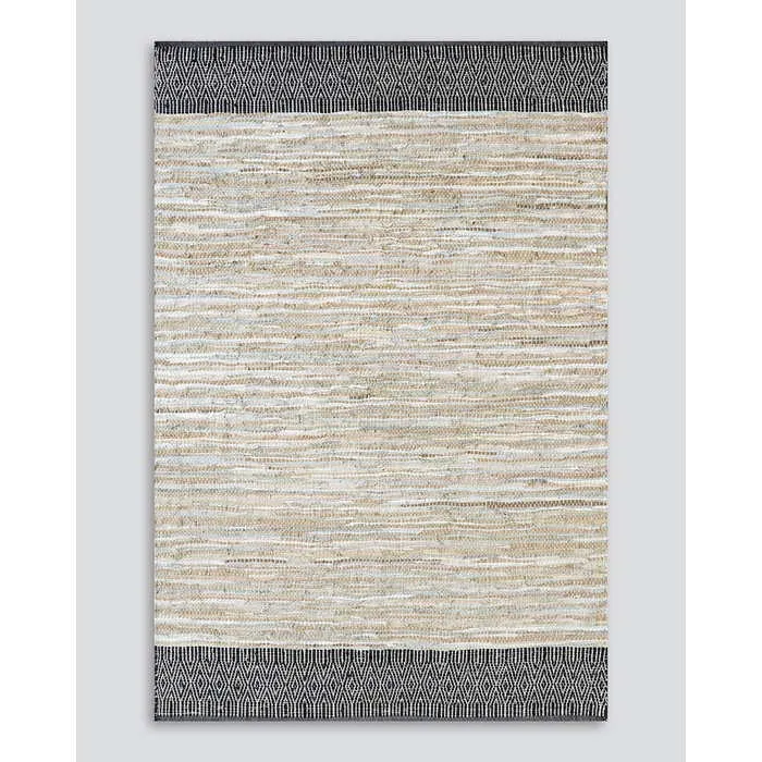 Caracas Floor Rug - Sand/Black   (100% Leather)