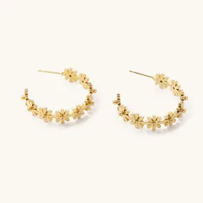 Carly Waterproof Daisy Hoops