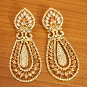CHAMPGNE COLOUR & CZ STUDDED DANGLERS