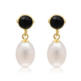 Clara spinel & cultured freshwater pearl drop earrings