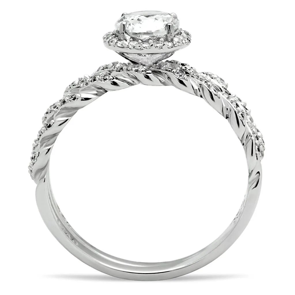 Clear CZ Sterling Silver Women's Ring - Hypoallergenic & Stylish Jewelry