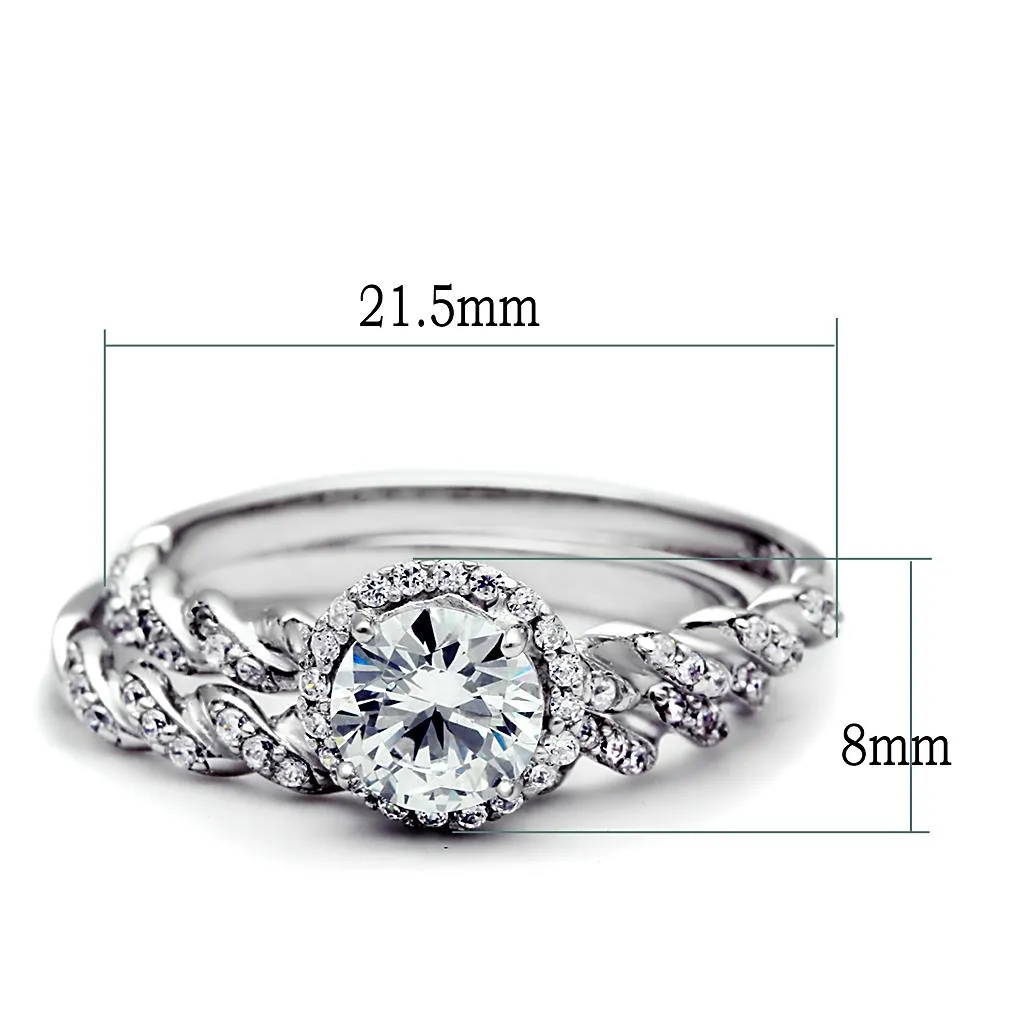 Clear CZ Sterling Silver Women's Ring - Hypoallergenic & Stylish Jewelry