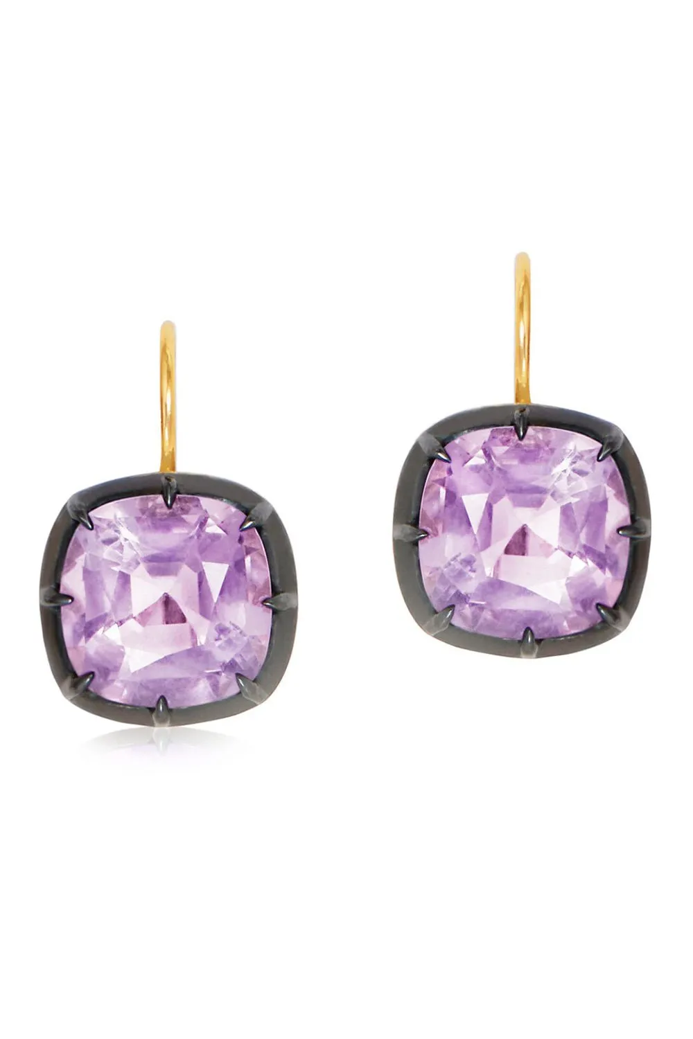 Collet Kunzite Drop Earrings