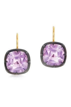 Collet Kunzite Drop Earrings