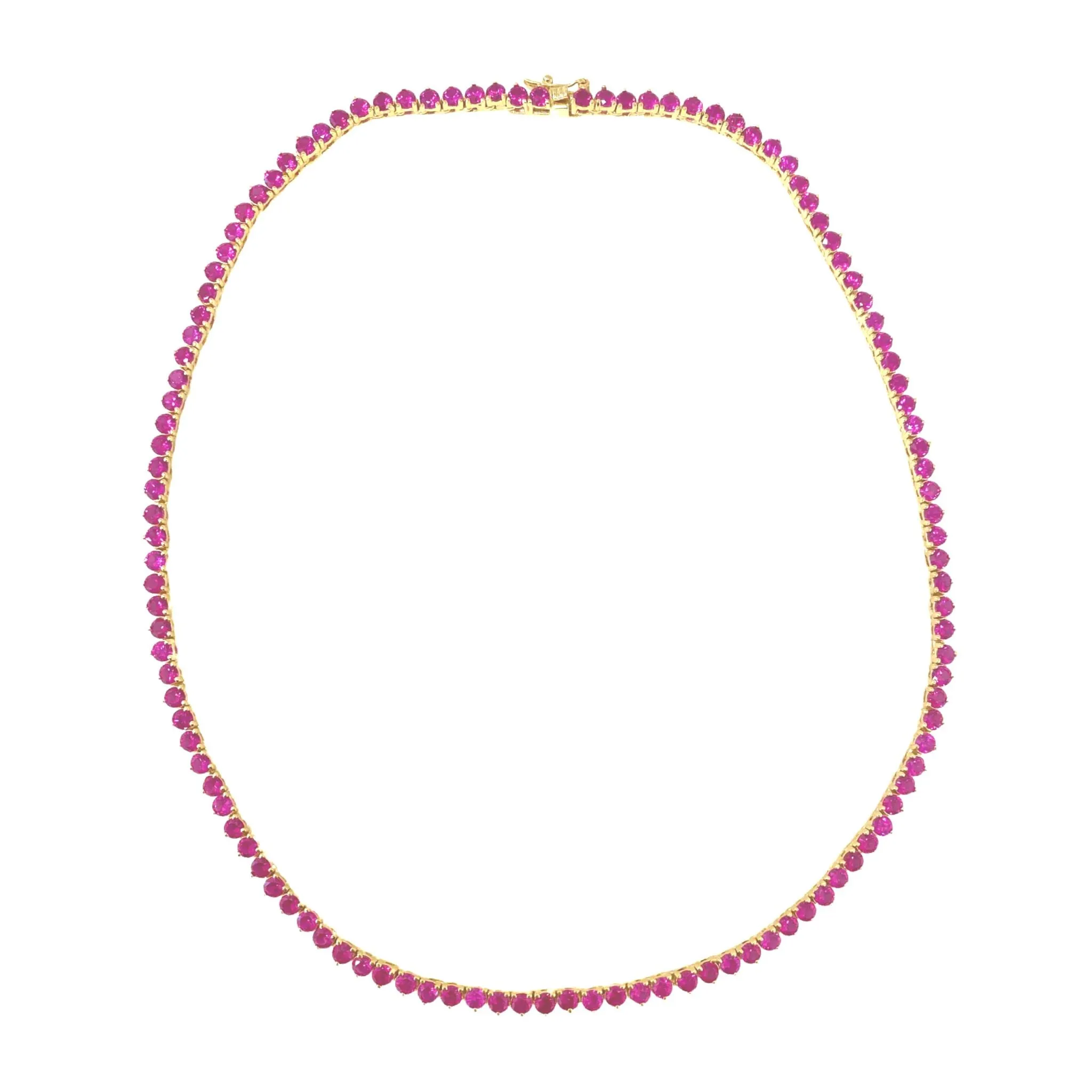 Color Stones Tennis Necklace