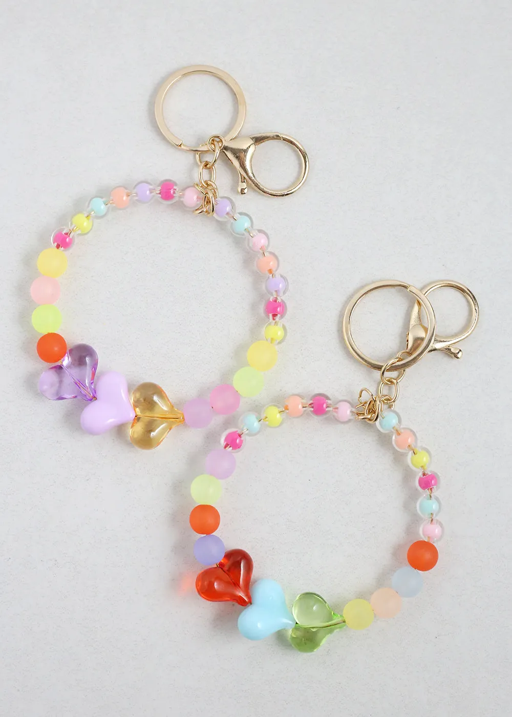 Colorful Heart Keychain Bracelet