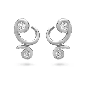 Contour Bossa Nova Diamond and White Gold Earrings