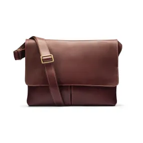 Courier's Leather Messenger Bag - Dark Tan