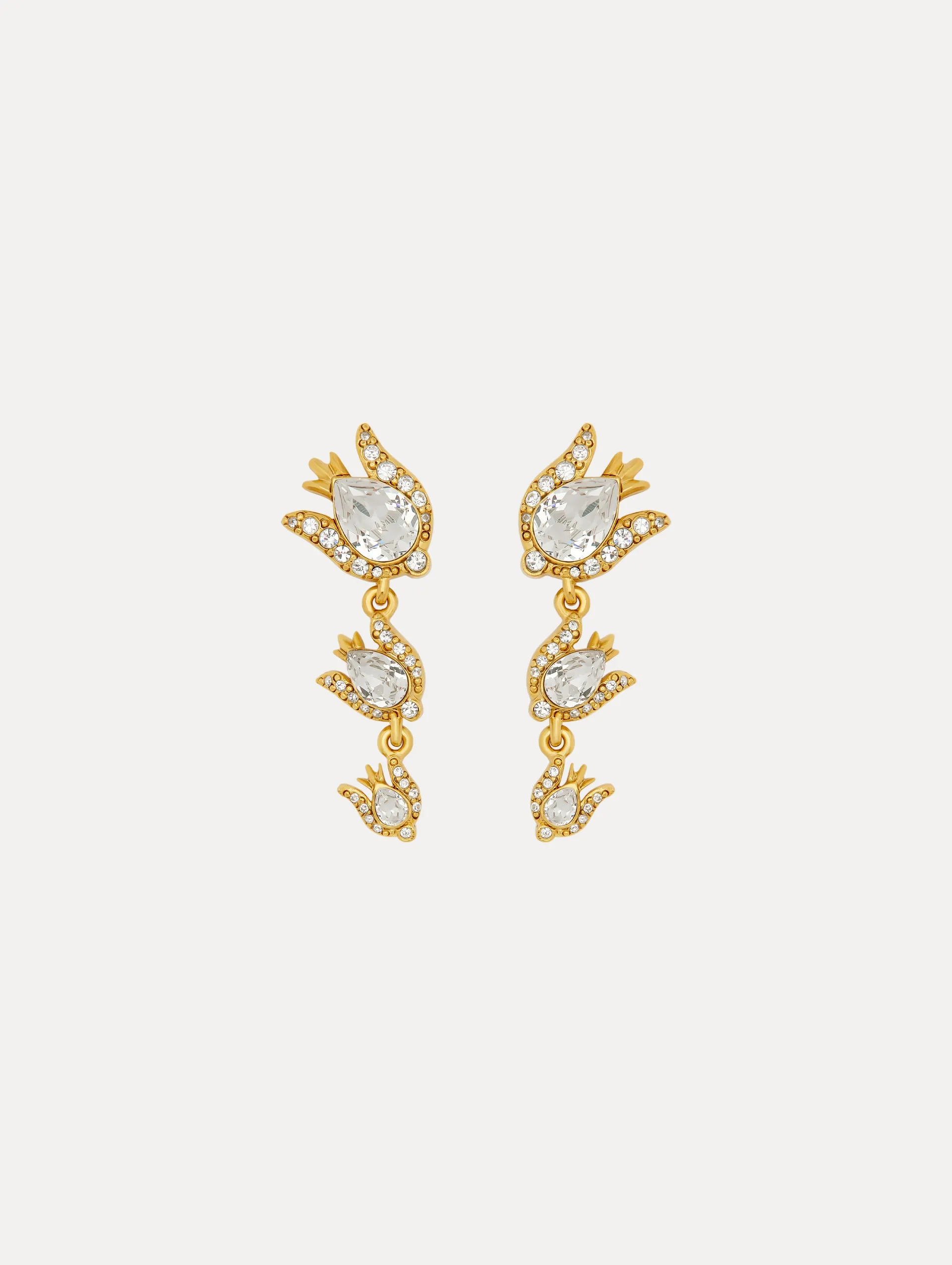 Crystal Rose Drop Earrings