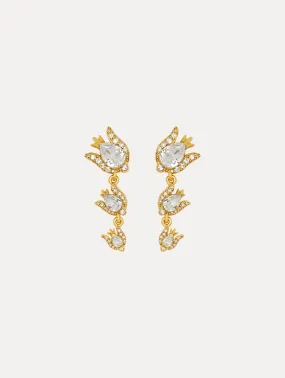 Crystal Rose Drop Earrings