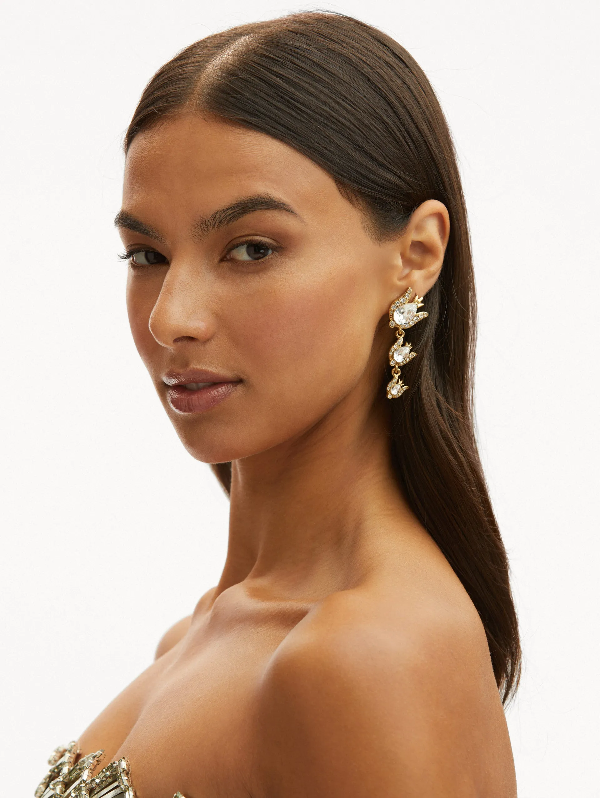 Crystal Rose Drop Earrings