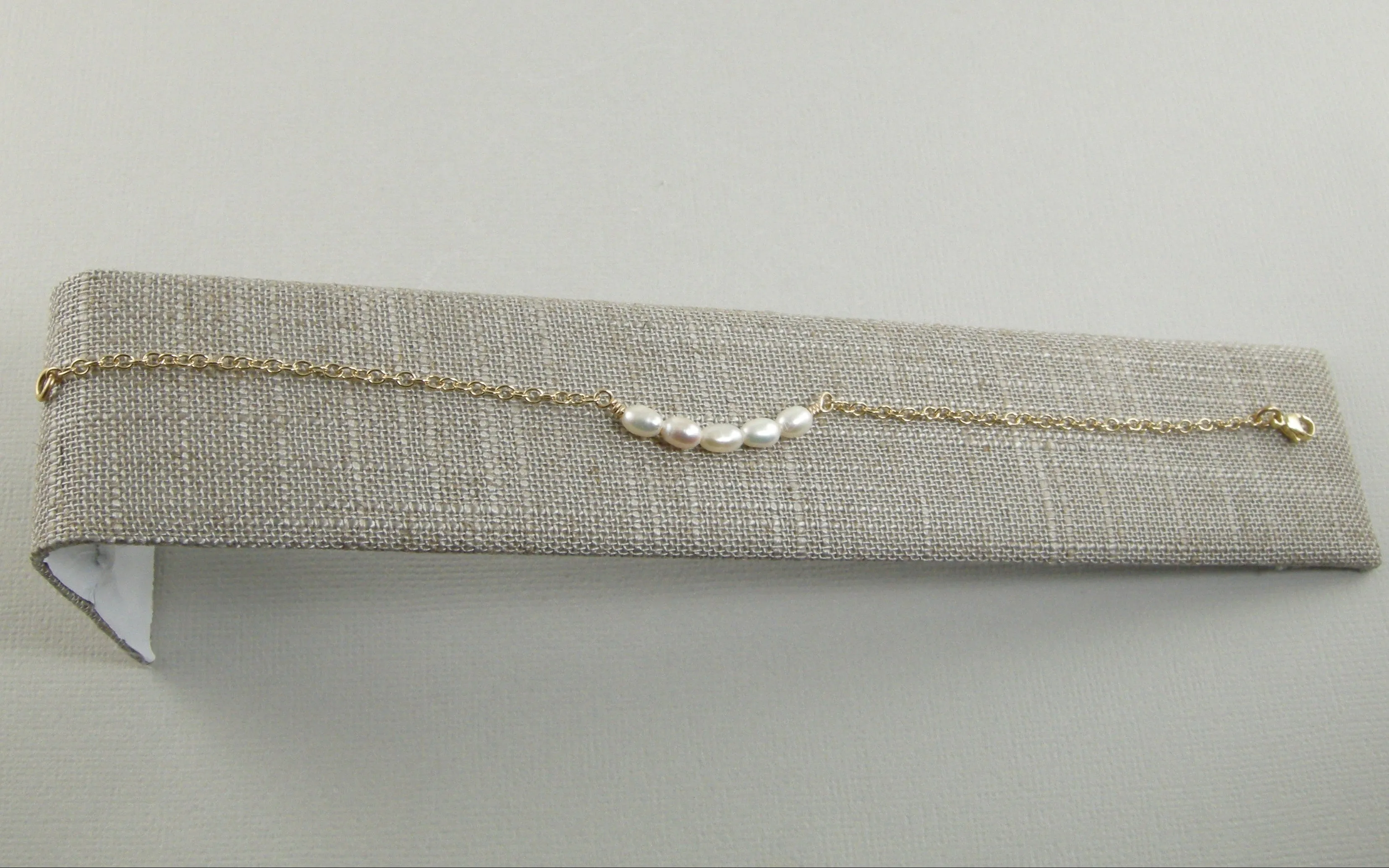 Dainty Ankle Bracelet | Pearl Anklet for Bride | Gift for Her | Gold Anklet