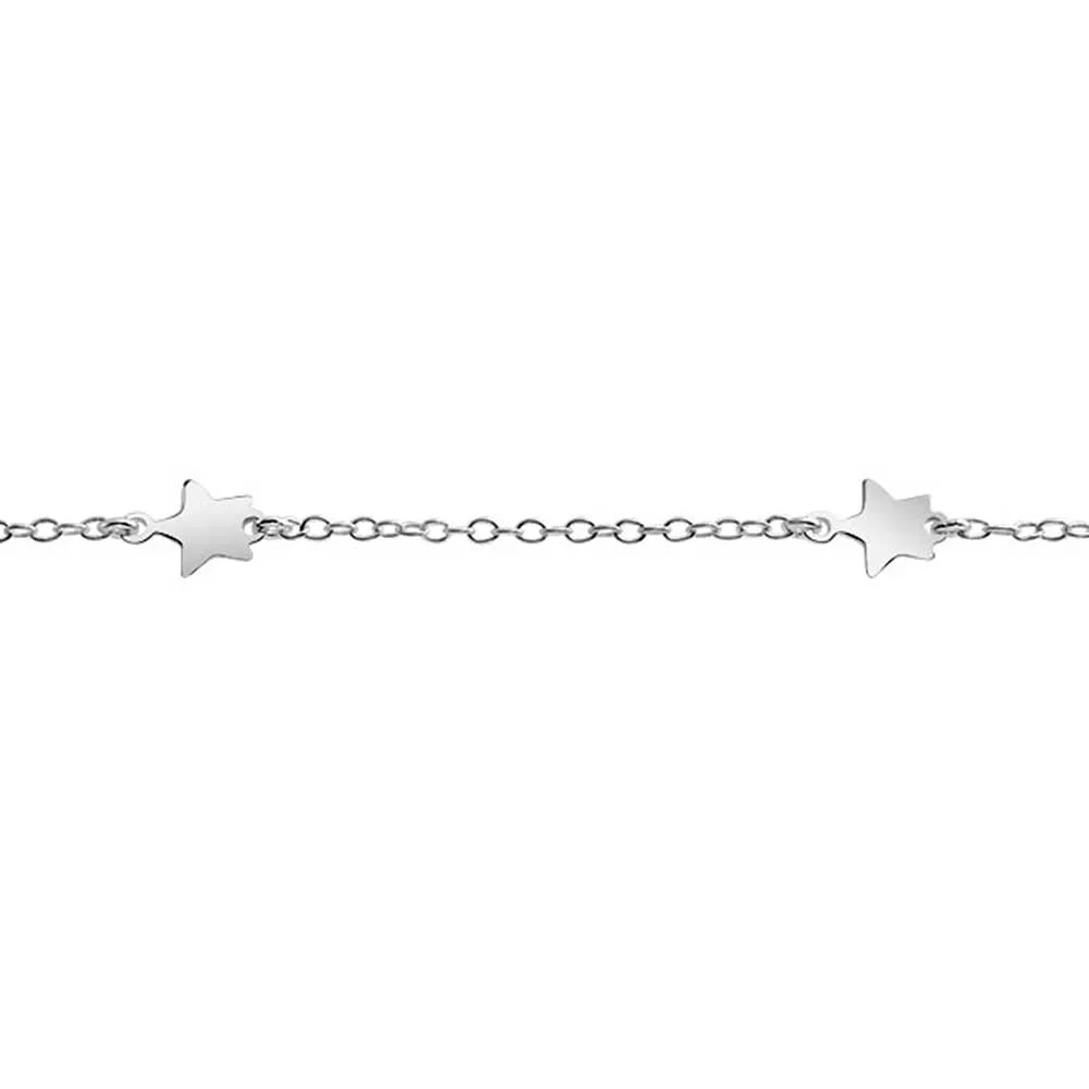 Dainty Celestial Star Anklet Ankle Bracelet Sterling Silver 9-10 Inch