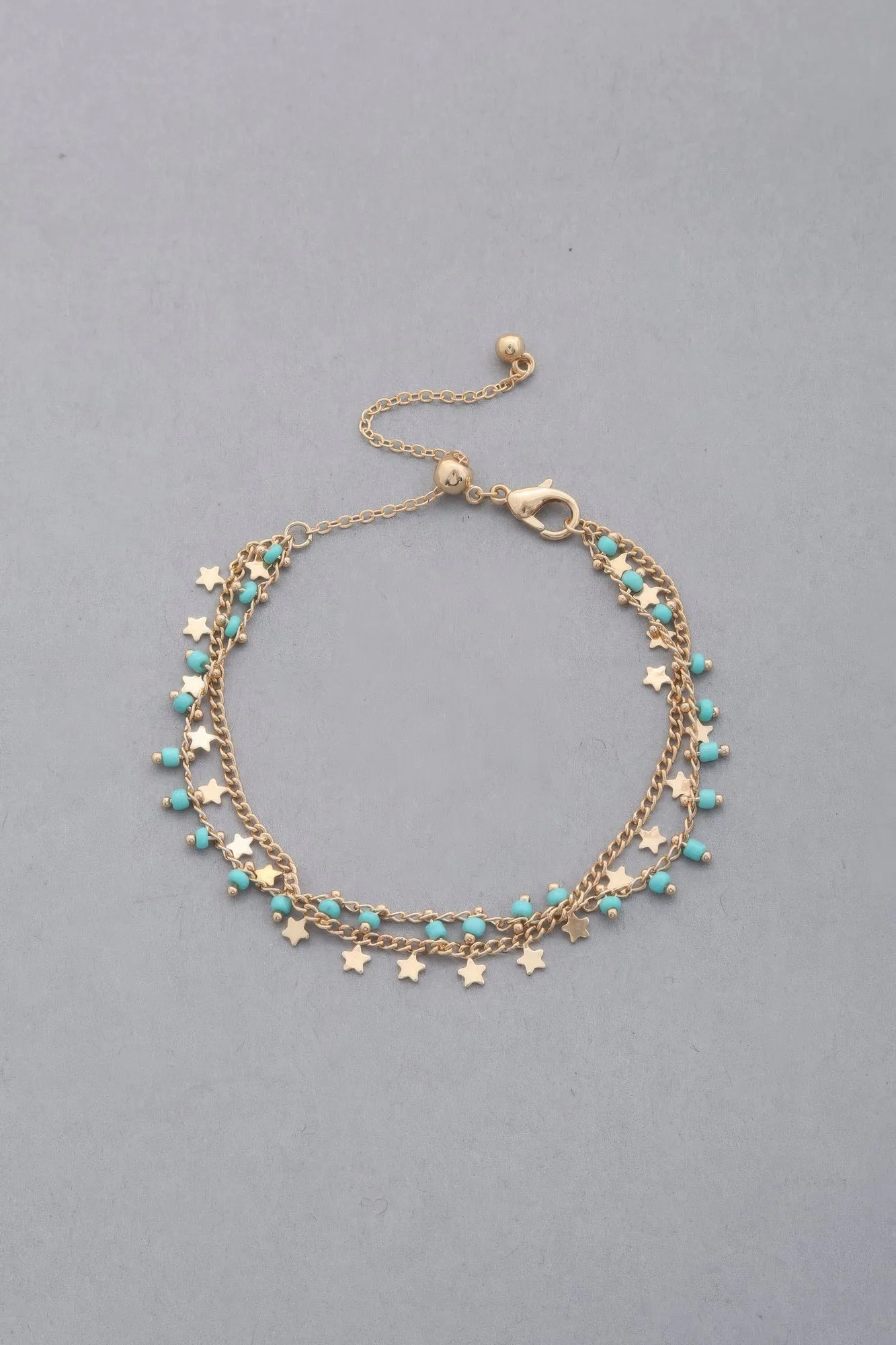 Dainty Star Charm Beaded Dangle Bracelet