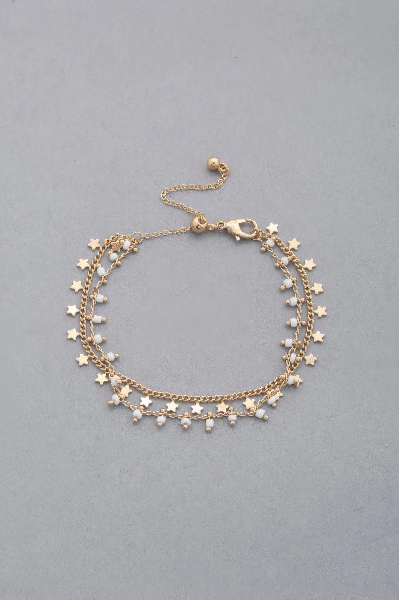 Dainty Star Charm Beaded Dangle Bracelet