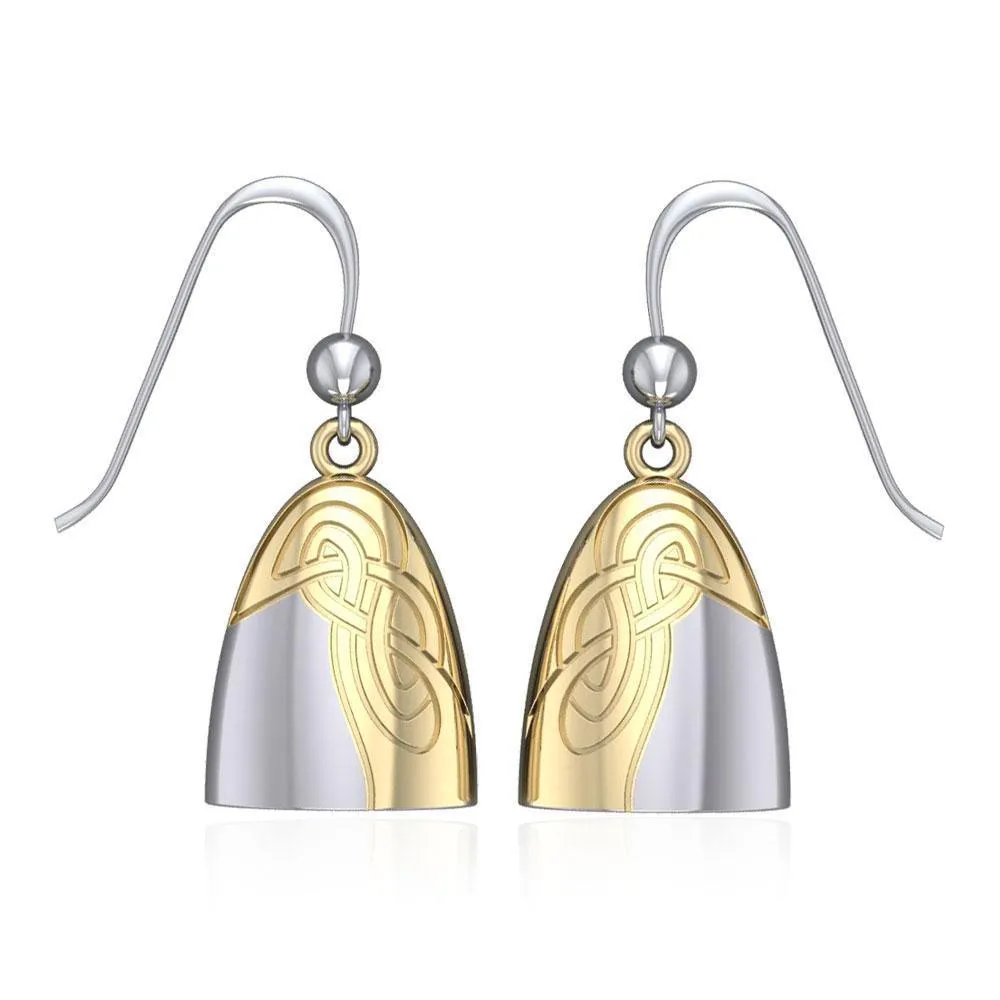 Danu Silver and Gold Celtic Knotwork Earrings MER549
