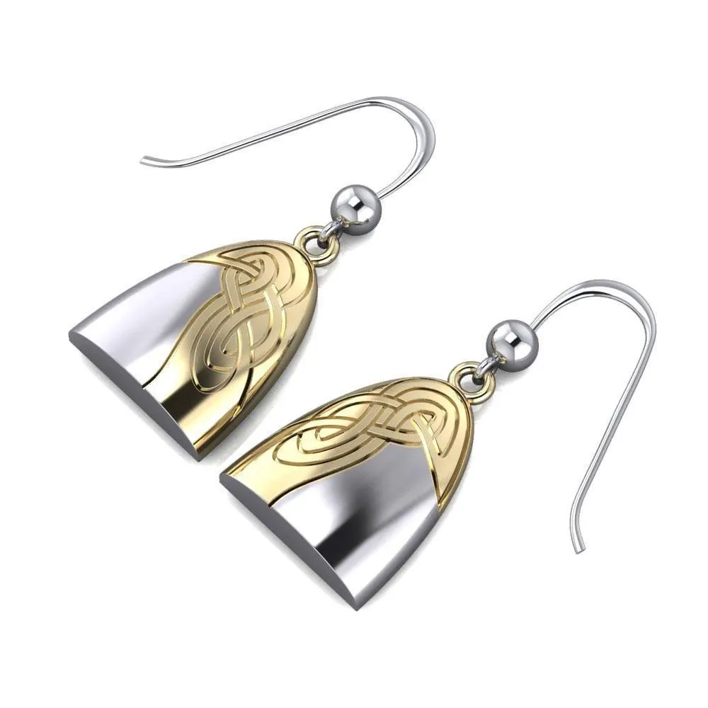 Danu Silver and Gold Celtic Knotwork Earrings MER549