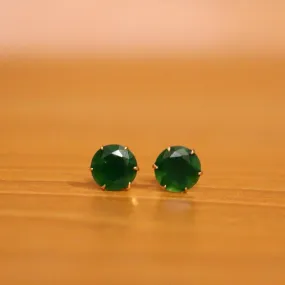 Emerald Green Round Shaped 10mm Studs