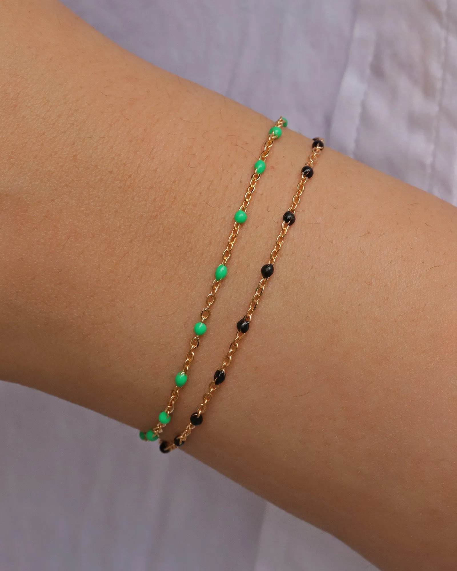 Enamel Beaded Chain Bracelet