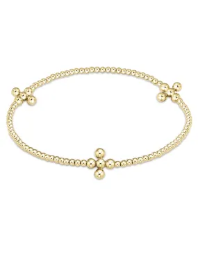 Enewton - Signature Cross Small Pearl Pattern 3mm Bead Bracelet - Gold