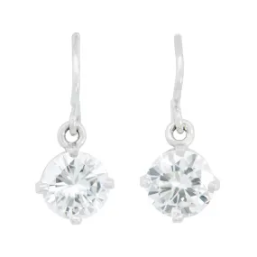 Estate Platinum Diamond Drop Earrings