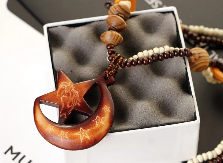 Ethnic Wooden Bead Necklace
