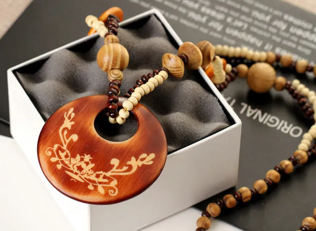 Ethnic Wooden Bead Necklace