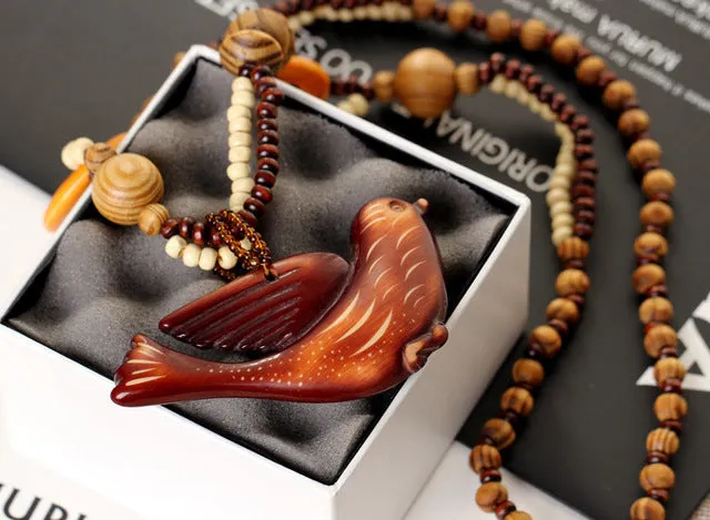 Ethnic Wooden Bead Necklace
