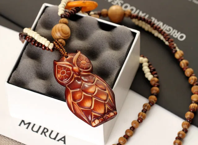 Ethnic Wooden Bead Necklace