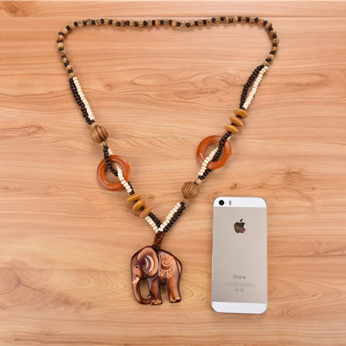 Ethnic Wooden Bead Necklace