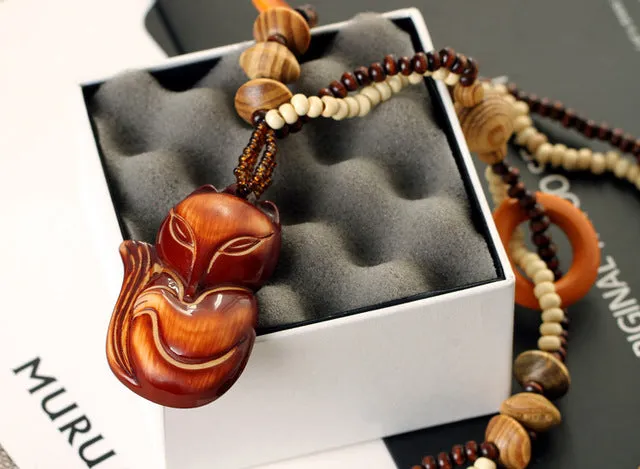 Ethnic Wooden Bead Necklace