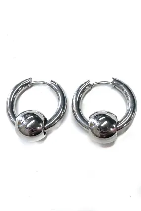 Faux Captive Bead Hoop Earrings