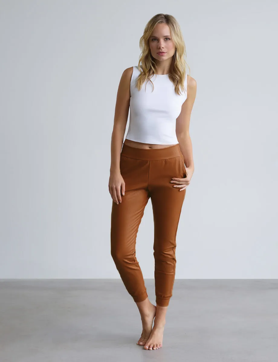 Faux Leather Jogger