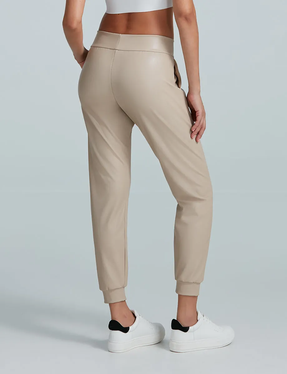 Faux Leather Jogger