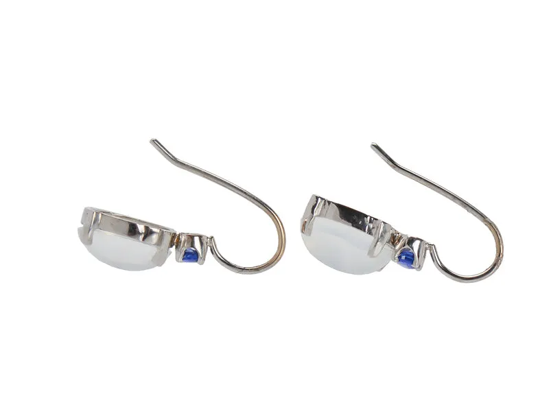 Flawless Moonstone & Sapphire Earrings