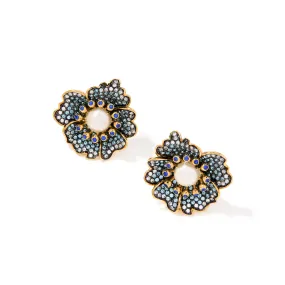 Floret Petal Earrings in Blue