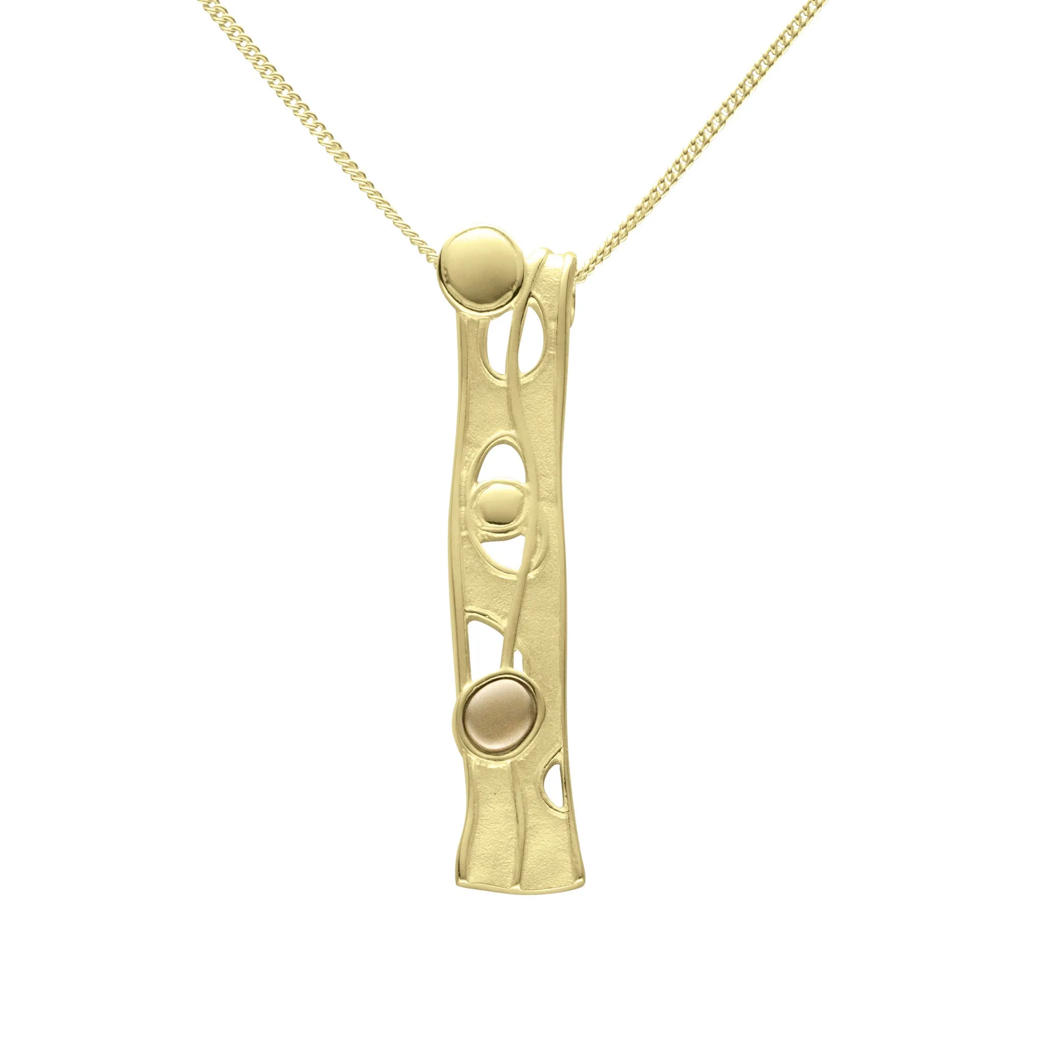 Flow Narrow Mixed Metal Pendant