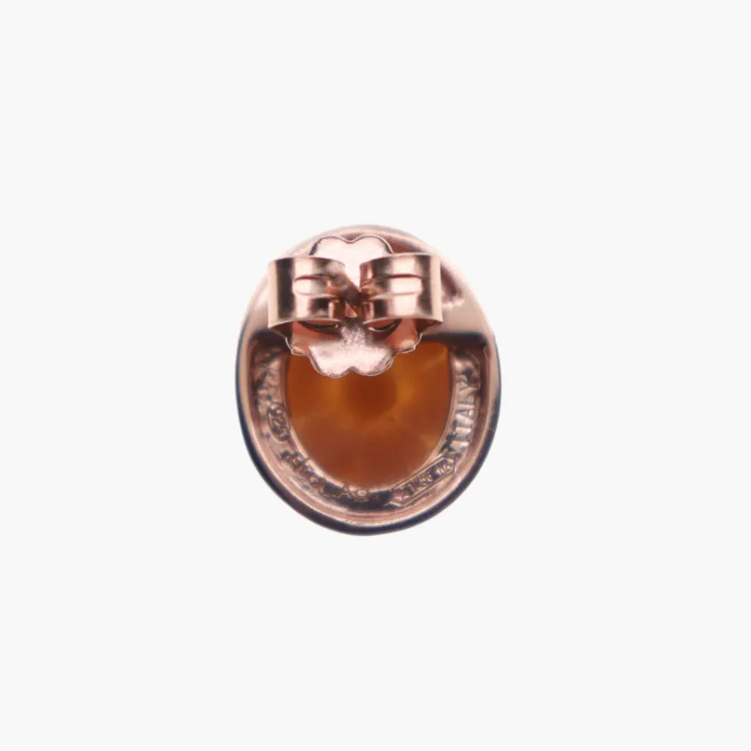 Flower Cameo Oval Stud Earrings