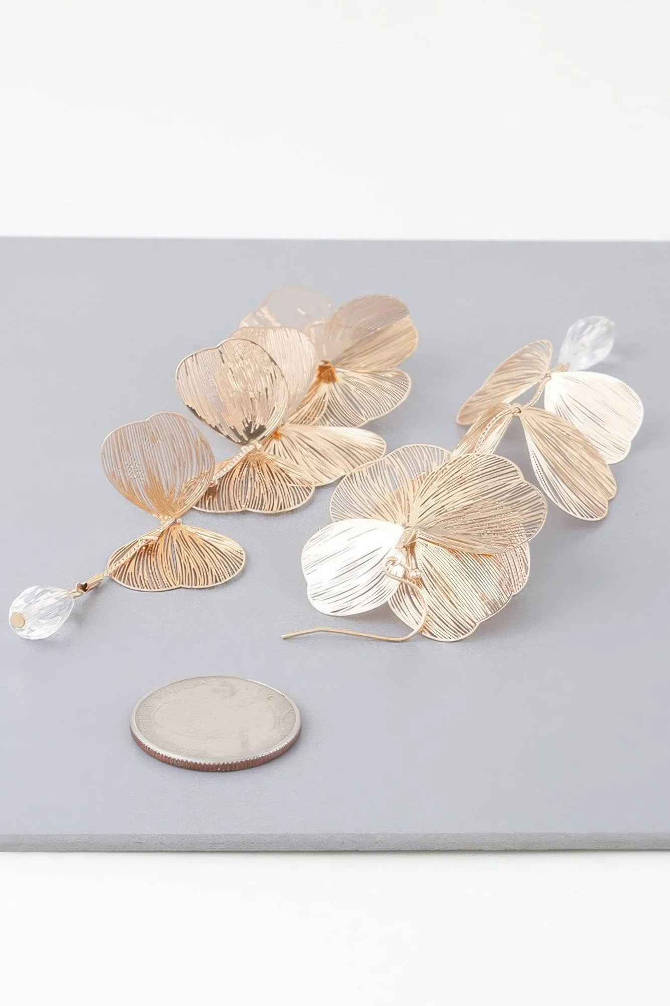 Flower Crystal Drop Earrings