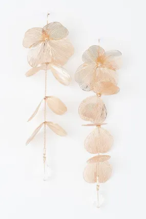 Flower Crystal Drop Earrings