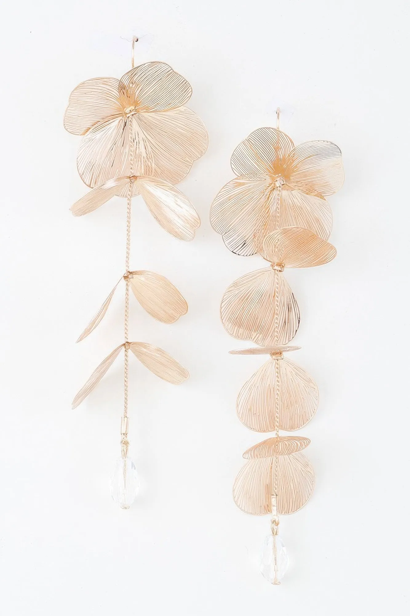 Flower Crystal Drop Earrings
