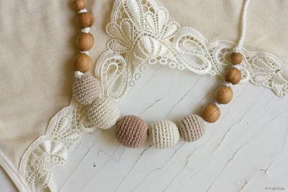 FrejaToys Organic Cotton Necklace Cappuccino