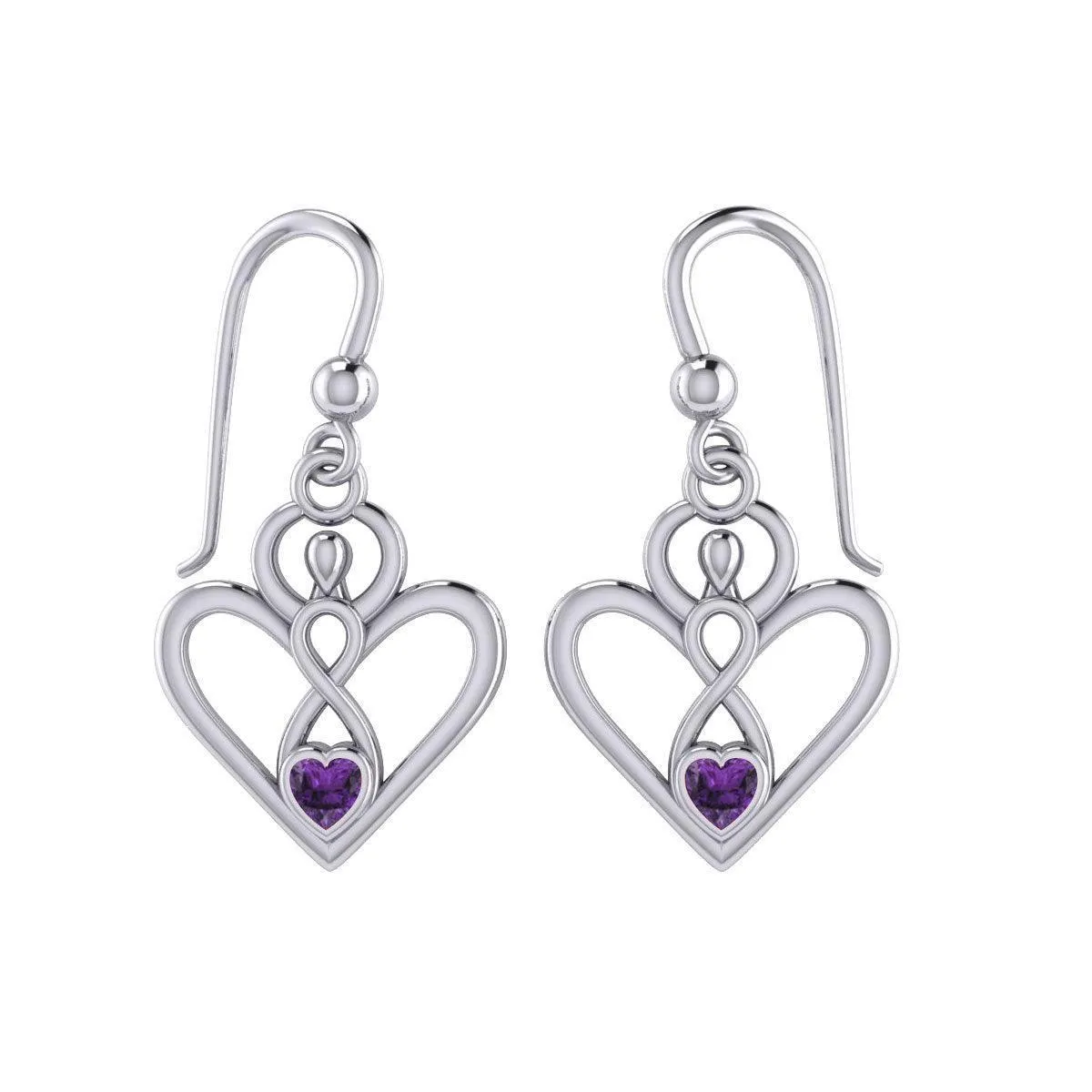 Gemstone Elegance Eternal Goddess Love Sterling Silver Immortal Love Earrings by Peter Stone TER2184