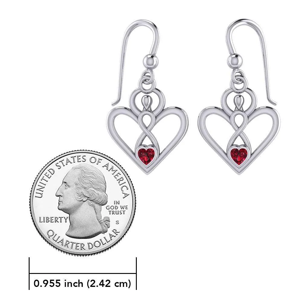 Gemstone Elegance Eternal Goddess Love Sterling Silver Immortal Love Earrings by Peter Stone TER2184