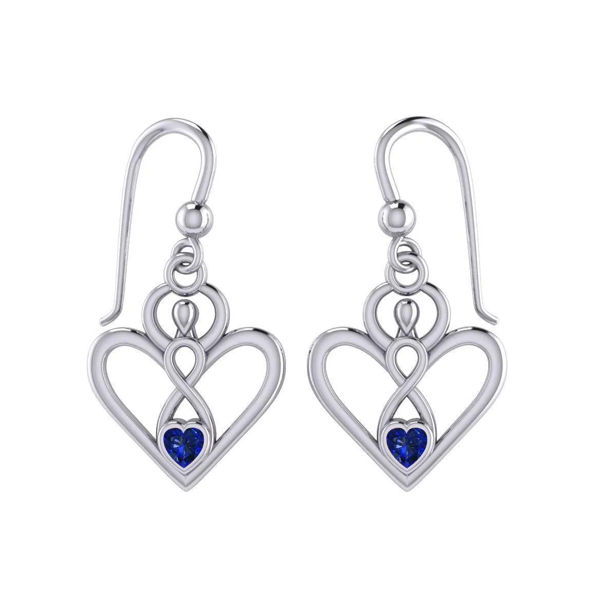 Gemstone Elegance Eternal Goddess Love Sterling Silver Immortal Love Earrings by Peter Stone TER2184