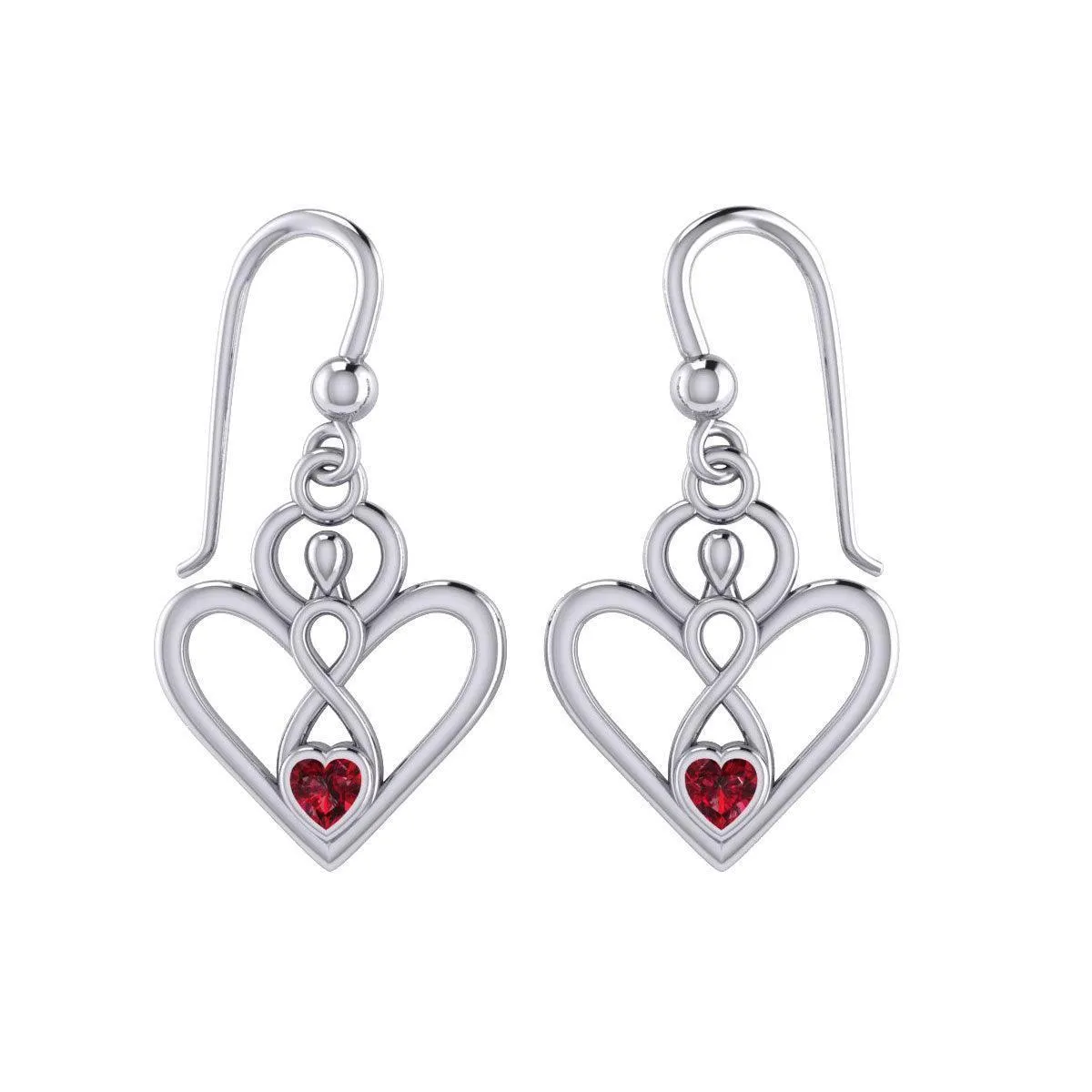 Gemstone Elegance Eternal Goddess Love Sterling Silver Immortal Love Earrings by Peter Stone TER2184