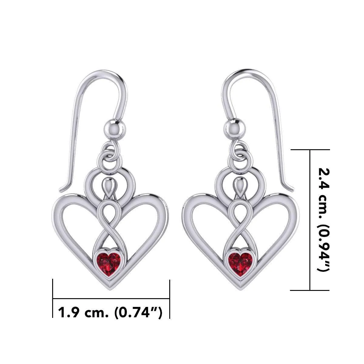 Gemstone Elegance Eternal Goddess Love Sterling Silver Immortal Love Earrings by Peter Stone TER2184
