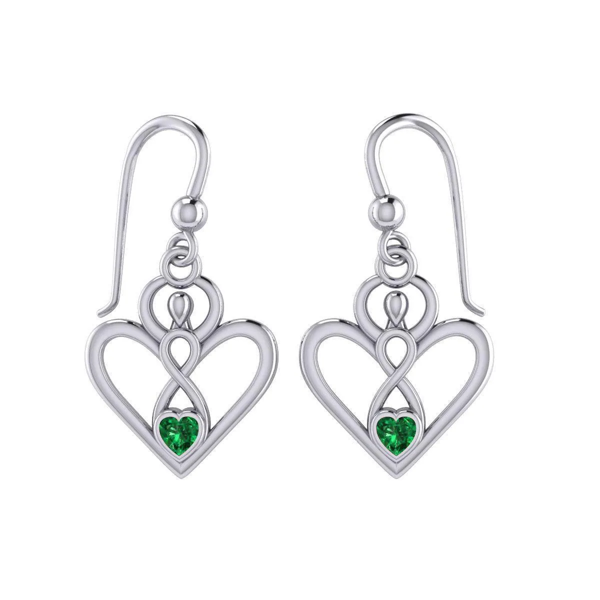 Gemstone Elegance Eternal Goddess Love Sterling Silver Immortal Love Earrings by Peter Stone TER2184
