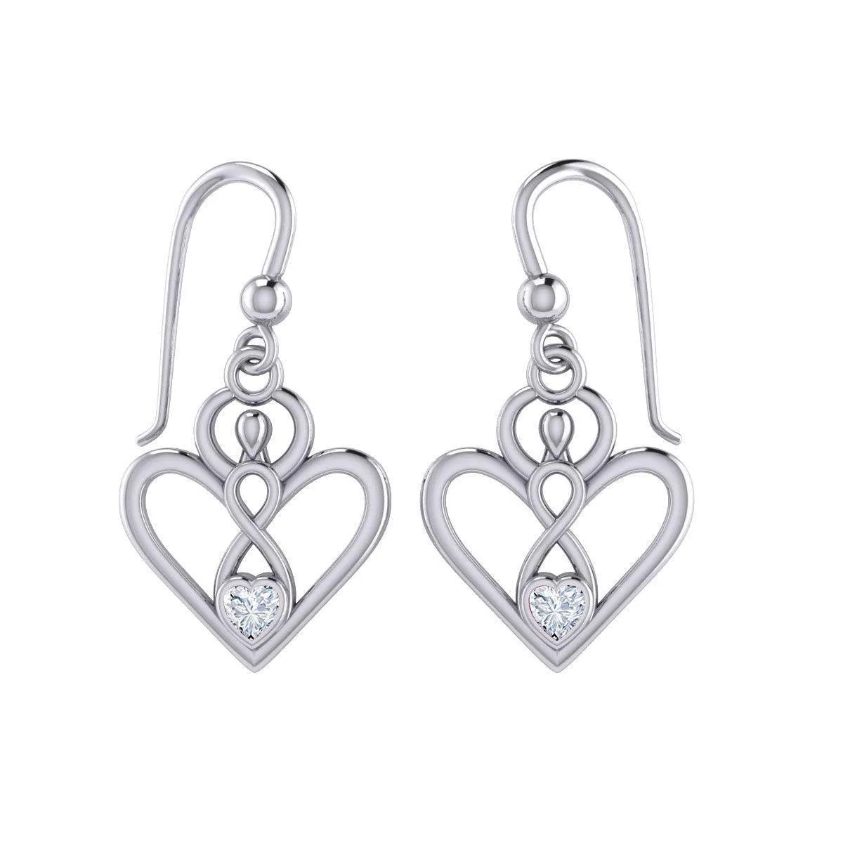 Gemstone Elegance Eternal Goddess Love Sterling Silver Immortal Love Earrings by Peter Stone TER2184